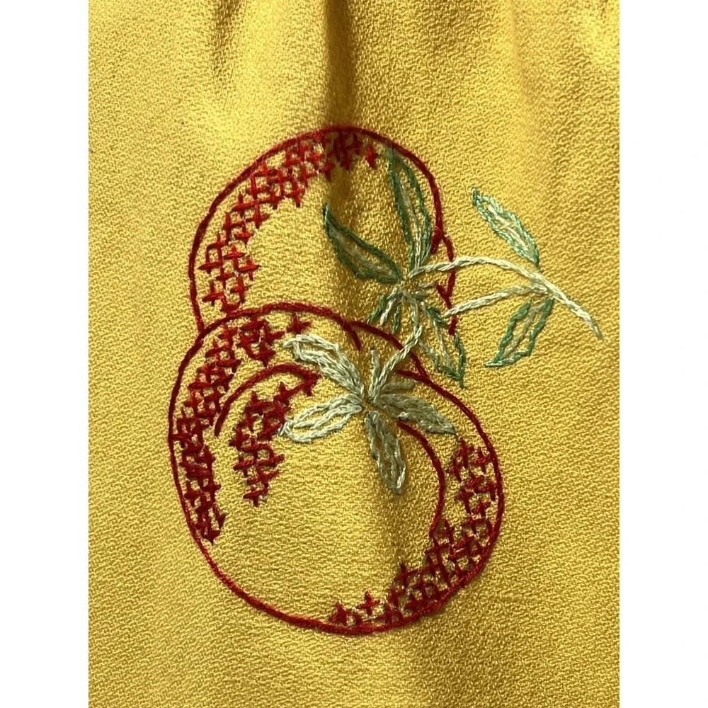 Vintage Embroidered Floral Apron‎ Lace Cottagecore Farmhouse Kitchen